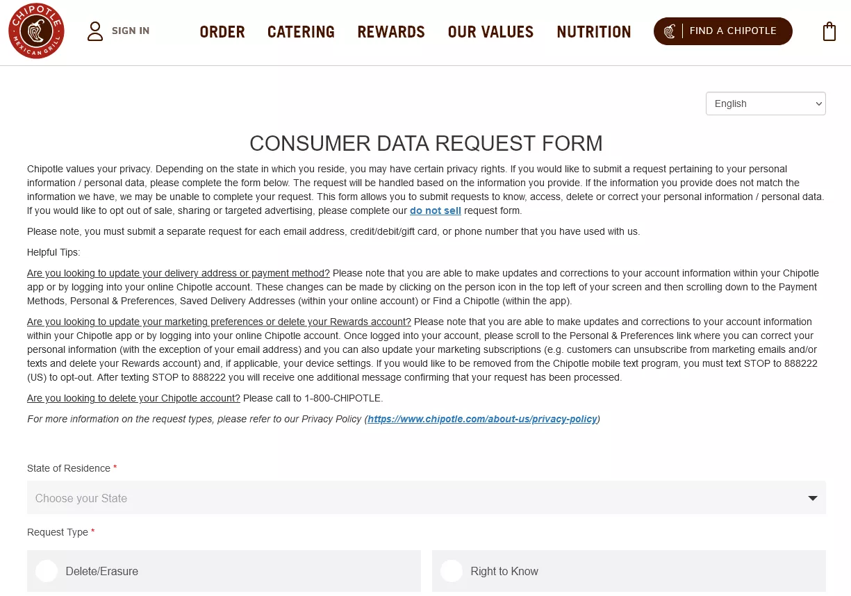 Data Request Form