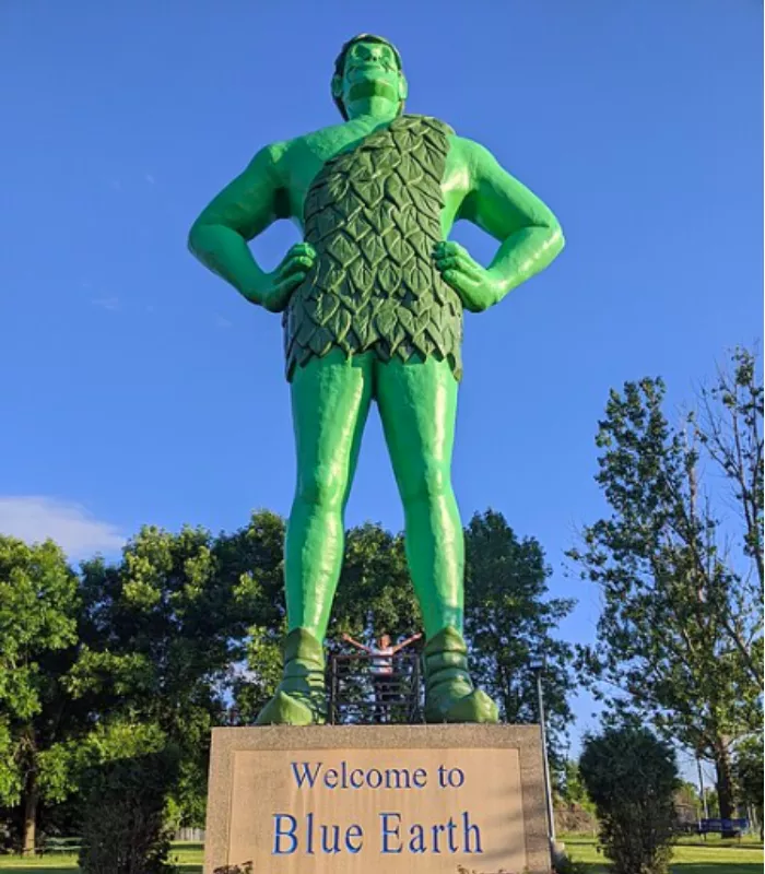 Jolly Green Giant Statue Blue Earth