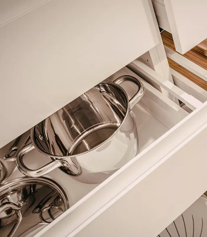 Storing Pots and Pans in a Deep Cabinet