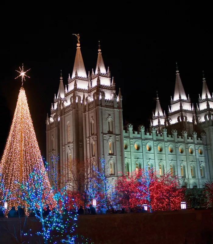 Temple Square Christmas Lights Traffic